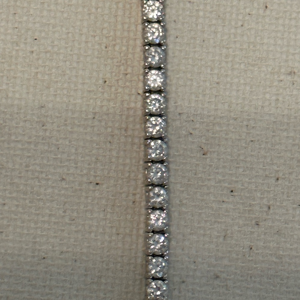 Diamonique CZ and white gold tennis bracelet